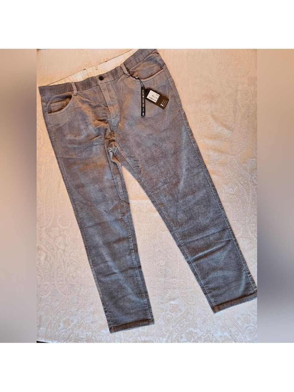Grey Cotton Corduroy Pants, Casual, Warm, Size 42, Snover, NWT